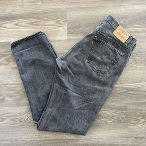 Vintage Levi's Black Denim Button Fly Jeans 501 0658 Actual 34x33 Made USA 80s